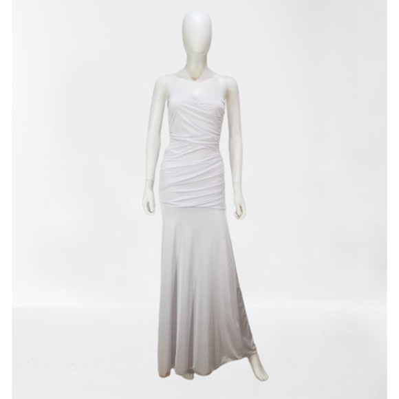 Women's White Super Sexy & Fit Bodycon Full Length Maxi Dress, Size: Large, New - Picture 2 of 8
